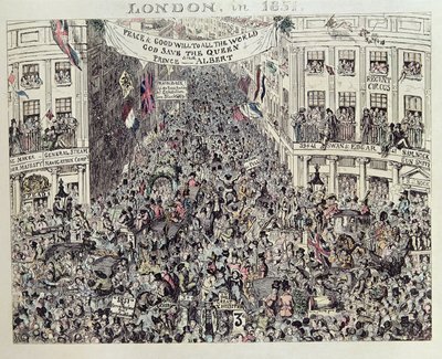 La Grande Esposizione di Mayhew, Londra, 1851 da George Cruikshank